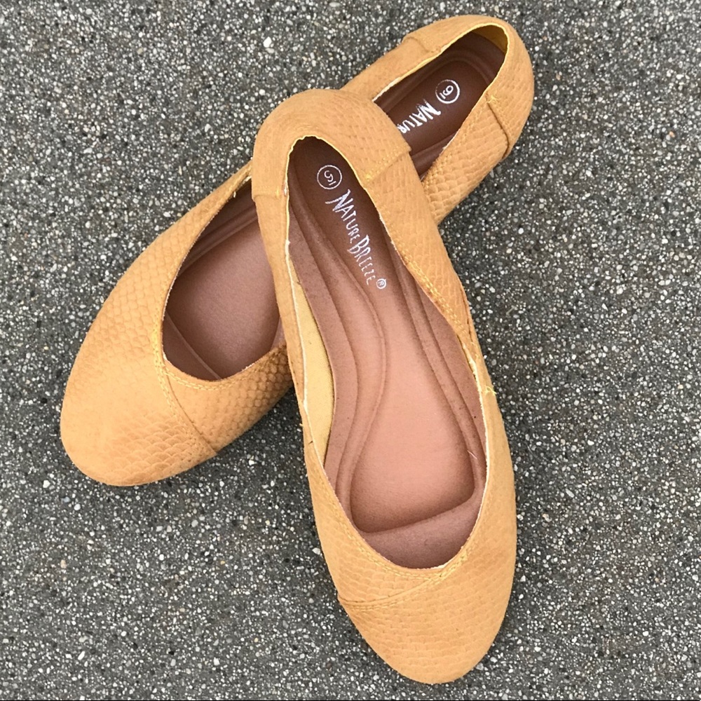 Nature Breeze Mustard Round Toe Ballerina FLAT - Picture 4 of 7